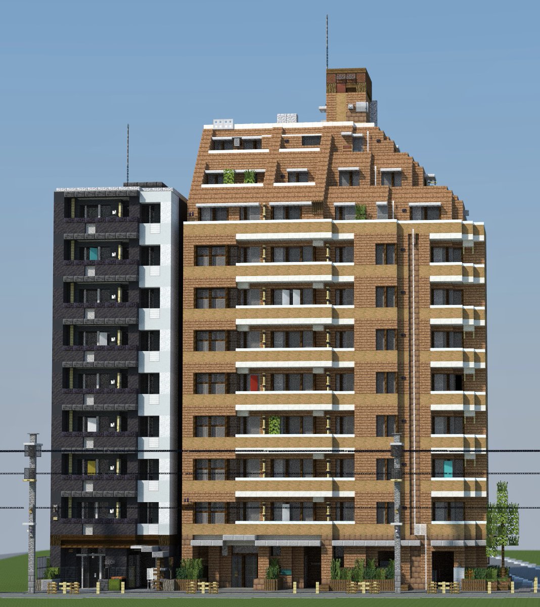 マンション
——-[丘雲市 No.671、672棟目]———-
#Minecraft #マイクラ