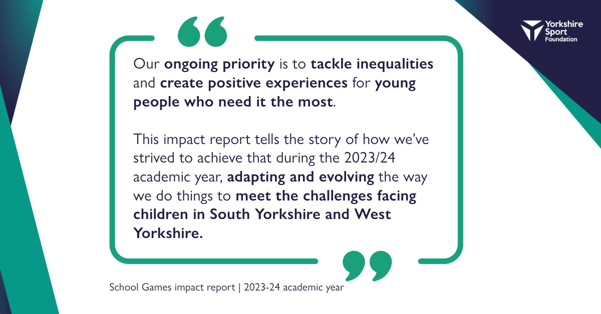 We're excited to share our School Games impact report for the 2023-24 academic year, that tells the story of adapting and evolving the way we do things to meet the challenges facing children in South Yorkshire and West Yorkshire.

Take a look: bit.ly/42AdfP2