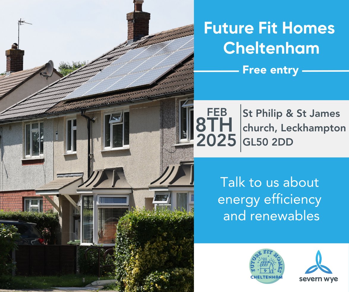📢Need impartial advice on energy saving or renewable solutions?

Join us at the Future Fit Homes Cheltenham event on Saturday 8th February 💚🏠

We'd love to see you to chat about energy efficiency, our home energy surveys and renewable energy.