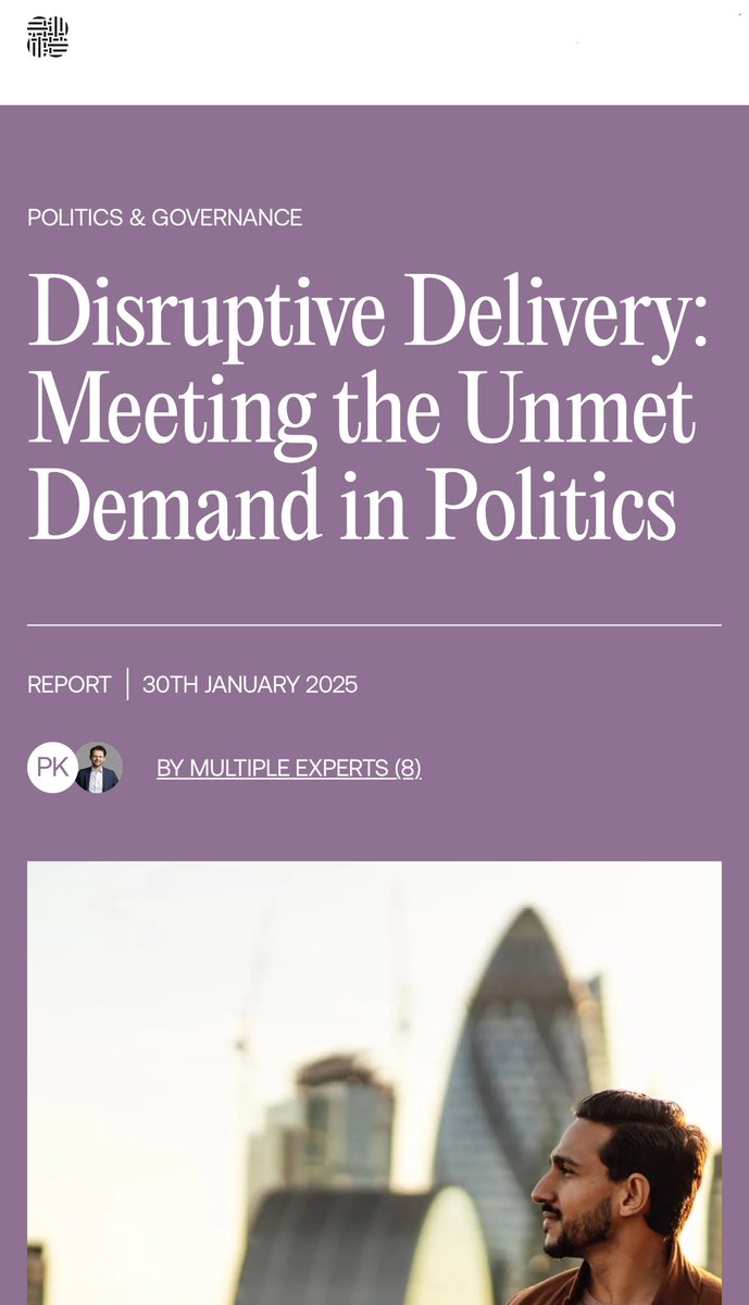 ryan_wain's tweet image. Mainstream politics in the West is in freefall.
In 2000, it won 75% of votes. Today? Just 50%.
Meanwhile, populist right-wing parties keep rising.
We asked 12,000 voters across 🇬🇧🇫🇷🇩🇪🇺🇸🇨🇦🇦🇺 why—and how to fix it.
Enter: Disruptive Delivery🔥