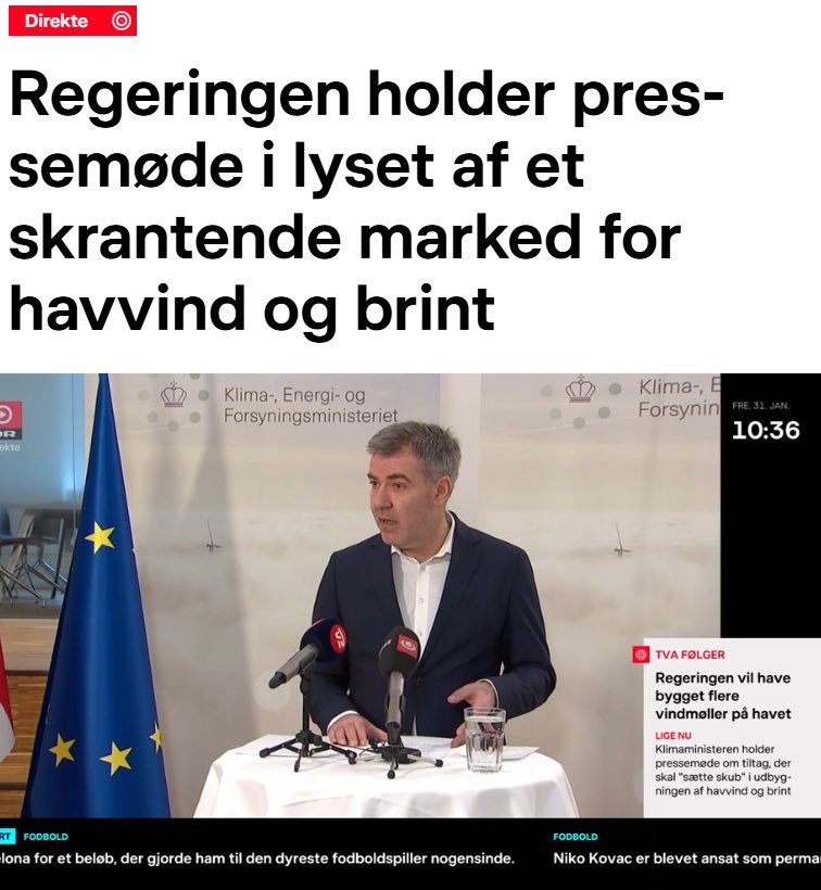 Godt set af <a href="/regeringDK/">Regeringen</a> og ⁦<a href="/L_Aagaard/">Lars Aagaard</a>⁩ at rykke hurtigt med plan for genstart af dansk havvind. Bedre risikodeling og mulighed for afkast baner vejen for større investorinteresse i dansk havvind. Afgørende for DK konkurrenceevne og grøn omstilling. #dkpol
