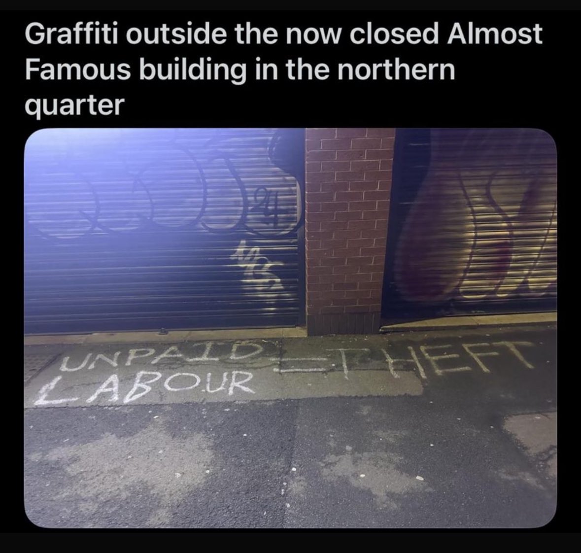 FairHospitality's tweet photo. 🚨 BREAKING 🚨

Workers across Almost Famous have unionised with @unitetheunion to launch a campaign for pay and compensation following their unlawful redundancy earlier this week. 

Watch this space 👀 https://t.co/m3KoOBoWW4