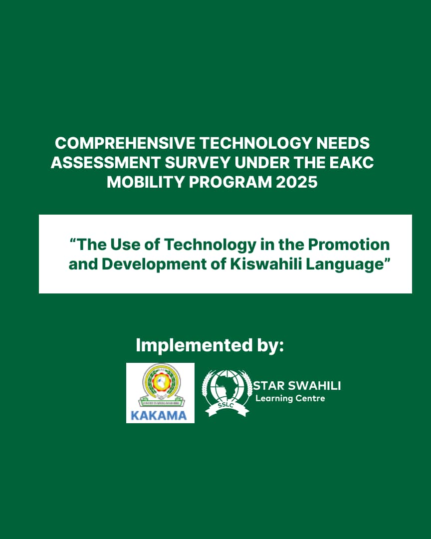 East African Kiswahili Commission EAKC (@eakc_kiswahili) on Twitter photo The use of technology in the promotion and Development of Kiswahili language. Survey.
starswahili.org/eakc-sslc-surv⦠<a href="/SSLC49/">Star Swahili Learning Center</a> The use of technology in the promotion and Development of Kiswahili language. Survey.
starswahili.org/eakc-sslc-surv⦠<a href="/SSLC49/">Star Swahili Learning Center</a>