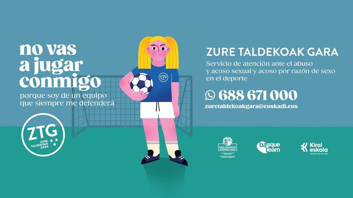 Bajo el lema "Somos de tu equipo", la Dirección de Actividad Física y Deporte del Gobierno Vasco y la <a href="/BATbasqueteam/">BAT Basque Team</a> con la colaboración de <a href="/emakundEJGV/">Emakunde</a> han puesto en marcha un servicio especializado de información y atención para casos de acoso y abuso sexual y por razón de sexo