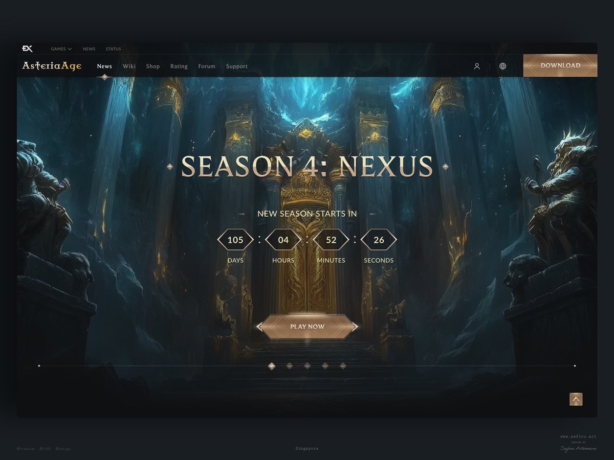 safiruart's tweet photo. Game Landing Page Design
Designed by Safira Artemieva, Telegram: https://t.co/vruYeflOn9 Portfolio: https://t.co/tOX04i9sEt
#gamedesign #GraphicDesign #uiux #gamepage #gameux #gameui #koreadesign https://t.co/dQhudpFPLF