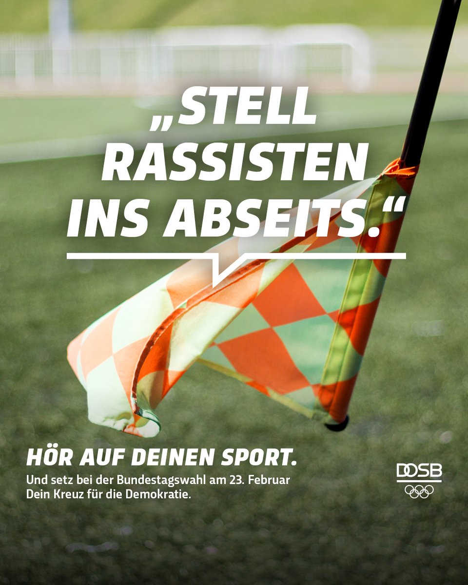 DOSB's tweet photo. Jeder Tag ist ein guter Tag, um sich auf die demokratischen Werte des Sports zu besinnen.

#HoerAufDeinenSport #BTW25 https://t.co/d6kn85Bv6l