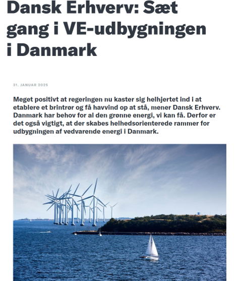 ✅God grøn nyhed, og 👍 til <a href="/regeringDK/">Regeringen</a> som nu kaster sig helhjertet ind i grøn brint.
✅ Godt der er fokus på hvordan vi kan få mere VE på havet og på land. 

<a href="/DanskErhverv/">Dansk Erhverv</a> ser frem til fortsat dialog om gode rammer for grøn omstilling af 🇩🇰
#BrugHandlekraften #dkgreen #dkpol