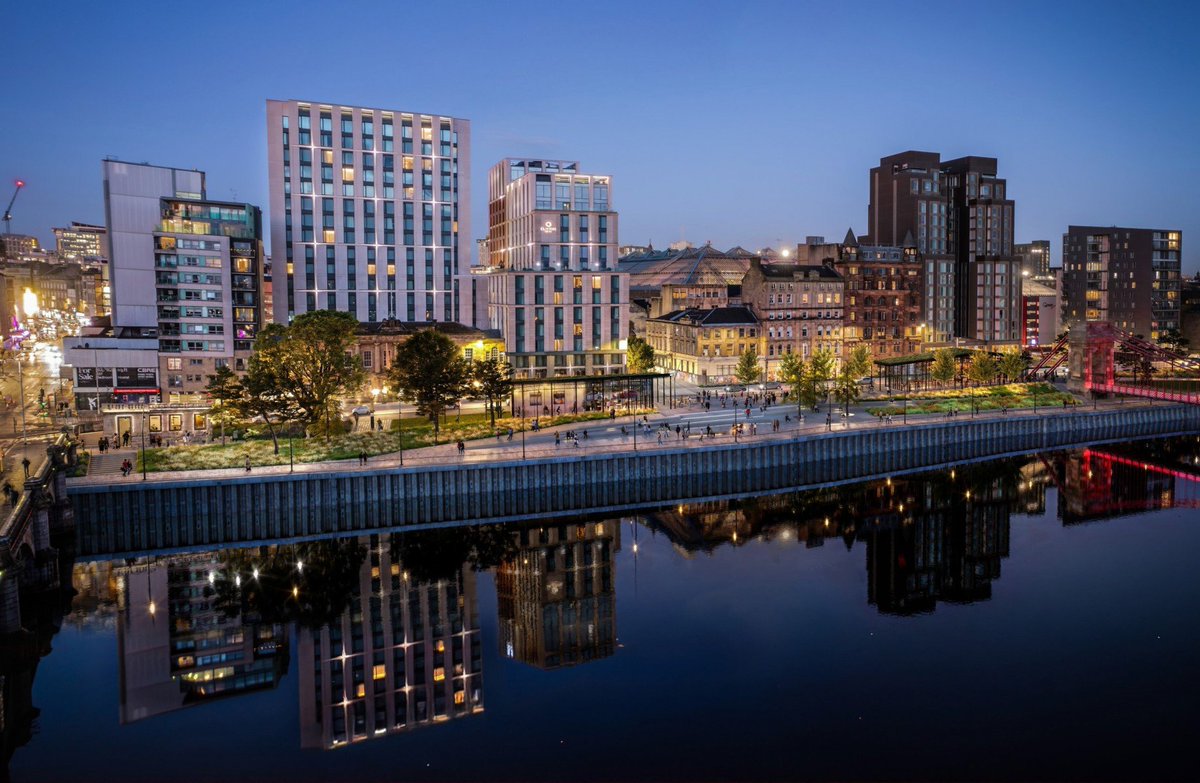 Some more images of the proposed changes to Glasgow’s long-forlorn inter-pontal riverside. Looks great!

The zigzagging riverbank of Carlton Place is a bit jarring but creates some welcome usable space there