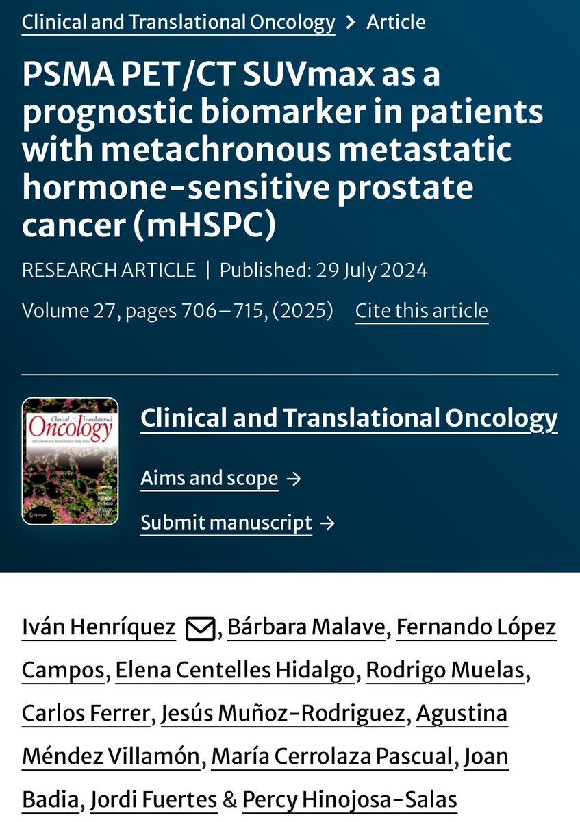 Our last paper is out!. PSMA as a biomarker in mHSPC