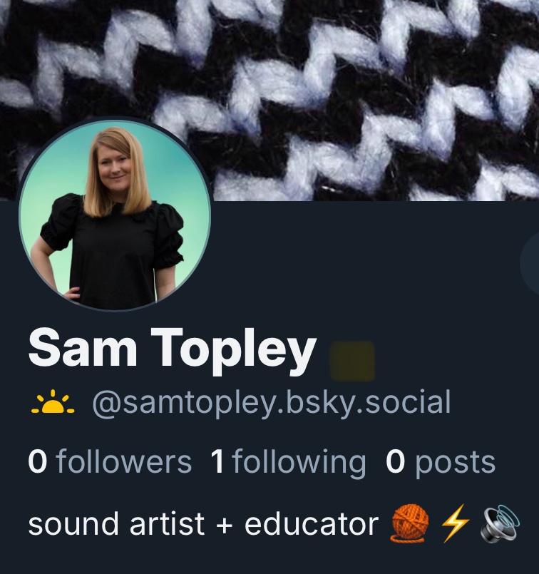samtopley's tweet photo. hello :)

I’m starting back to work soon after my maternity leave and finishing up my PhD 🧶🧶🧶 yay

I’m on Bluesky now as well… it would be lovely to make friends with you all there too 💕 https://t.co/7jWSqvFwQo