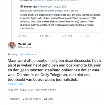 Ja, gelukkig zat Marcel er. Marcel had ook in de Denktank Desinformatie kunnen zitten als je b.v. naar het briljante HAVO-3 opstel "Waarom kippen geen covid krijgen en wij daarvan kunnen leren" kijkt dat in Steunpilaar Het Parool werd gepubliceerd. parool.nl/columns-opinie…

En wat