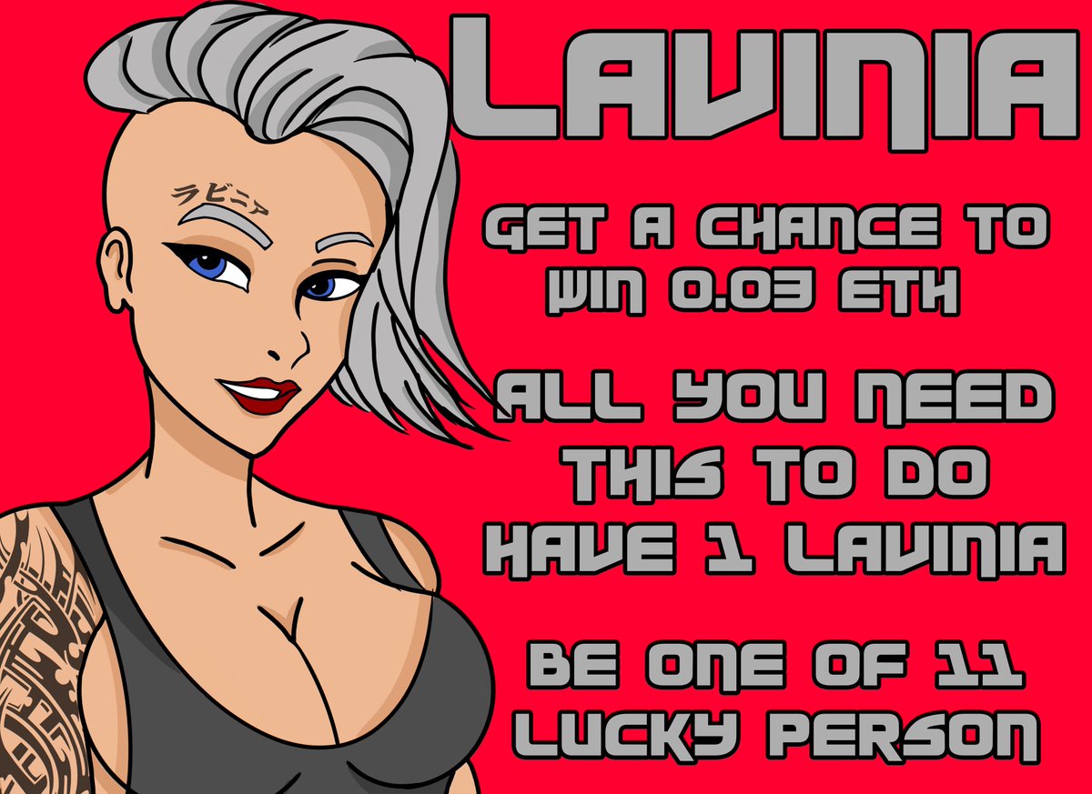 Good Morningg My Dear Fam

💷Come on, don't miss your chance to win 0.03 ETH

💋I have renewed the collection and there is a special surprise Lavinia Gift for the first buyer.

Lavinia Opensea: opensea.io/collection/lav…

#NFTs #NFTs #NFTsCommunity #NFTfam
