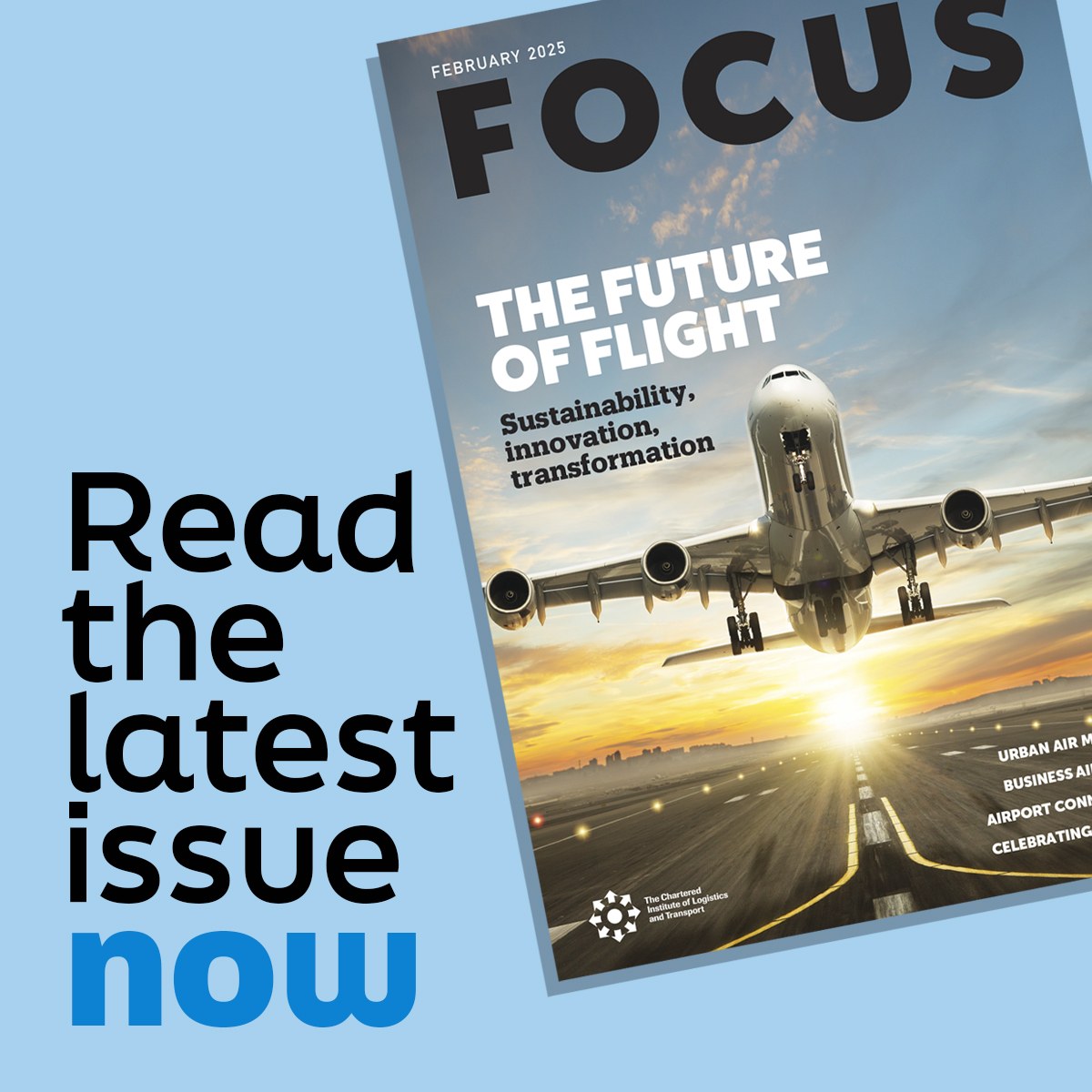 ciltuk's tweet photo. The February edition of #CILTUKFOCUS is here! This is our first-ever aviation-focused issue and it dives into the challenges and opportunities shaping the future of flight.
Read here: https://t.co/WpQacYOrKT https://t.co/D9lUHQsNOr