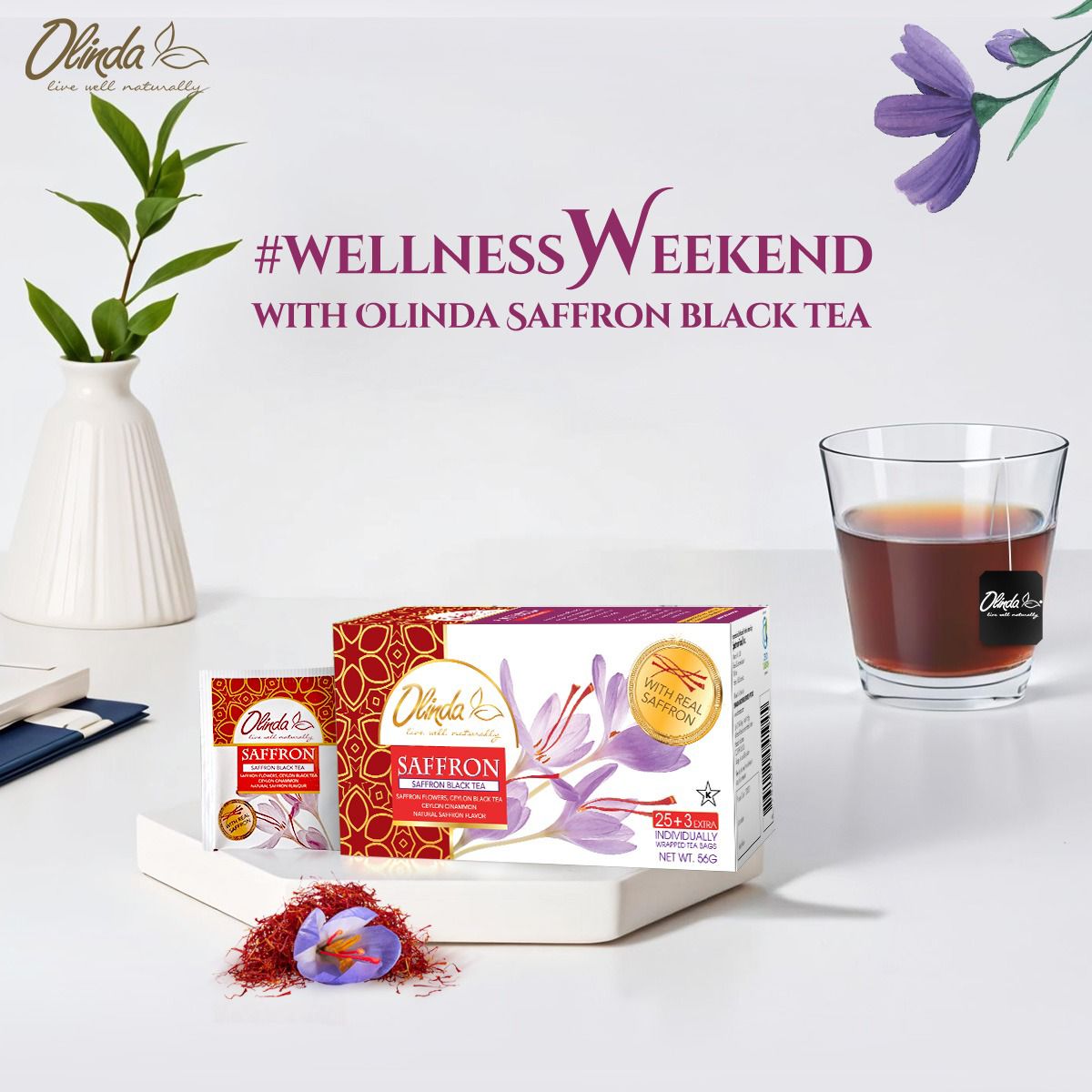 GlobalOlinda's tweet photo. Enjoy Olinda’s Saffron Black Tea this #WellnessWeekend! 

A perfect blend of Ceylon Black Tea, saffron &amp; cinnamon, crafted to elevate your tea rituals.

#OlindaTea #Tea #saffrontea #wellness #wellnessjourney #ElevateYourTea #organicfood #herbalteas #timefortea https://t.co/NV6v3b2S7I