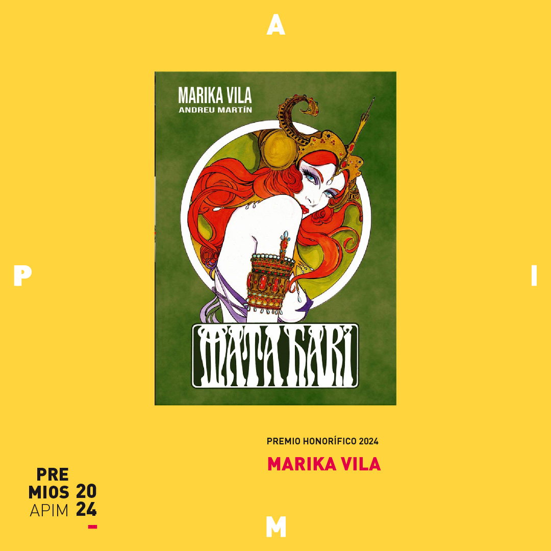 Terminamos la difusión de los Premios APIM 2024, y no podía ser de mejor manera que presentando el Premio Honórifico APIM 2024, otorgado a Marika Vila,  una de las primeras autoras que aporta una mirada vanguardista y feminista al discurso del nuevo cómic adulto español.