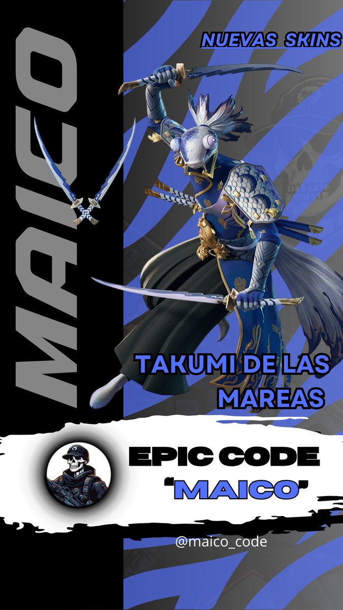 Maico_FachaDj's tweet photo. Nueva skin๐ TAKUMI DE LAS MAREAS
usa el codigo de creador "MAICO" en la tienda
me ayduarias mucho... ๐ค
#Fortnite
#FortniteArt #FortniteOG #FortniteSkins
#FortniteItemShop #FortniteCreative #Fortnite
#FortniteBR
#FortniteGame
#epicgames
#fortnitearg https://t.co/Vnw2LdhFzh