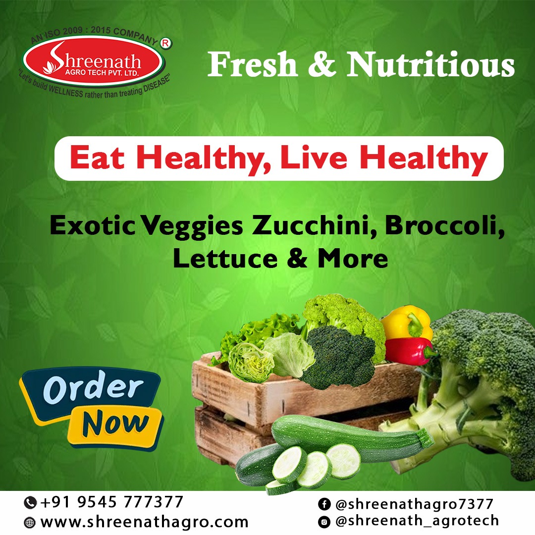 🥦🌿 Elevate your culinary experience with our premium range of exotic vegetables! Freshly sourced and packed with flavor, perfect for your next gourmet dish. Order now at Shreenath Agro Tech and bring the world of taste to your kitchen! 🌍✨

#ExoticVegetables #ShreenathAgroTech