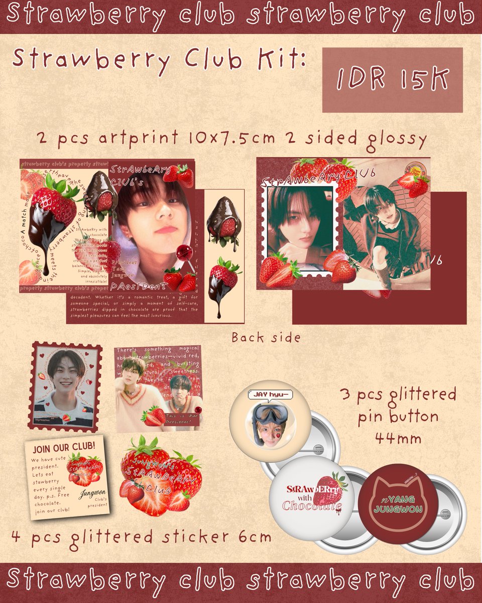 evericilz's tweet photo. [RTs and Likes are Appreciated]

OPEN PRE-ORDER! — ★

🍓 Strawberry Club 🍓

#JUNGWON Birthday Kit by @evericilz

📆 : 2025.01.31 – 2025.02.07
🔗 : https://t.co/OTkIz5ePtJ
📍 : Semarang, Ina

More Details in GForm 🎯 https://t.co/5RvJ67ymHS