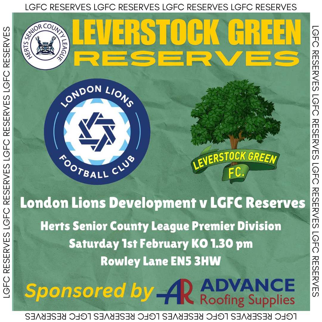 Tomorrow we are away to <a href="/LondonLions_/">London Lions F.C.</a> Development in the Acerbis <a href="/hscfl/">HSCL</a> Premier Division!

Note the early KO time - 1.30 pm at the Rowley Lane Sports Ground.

#UpTheRessies