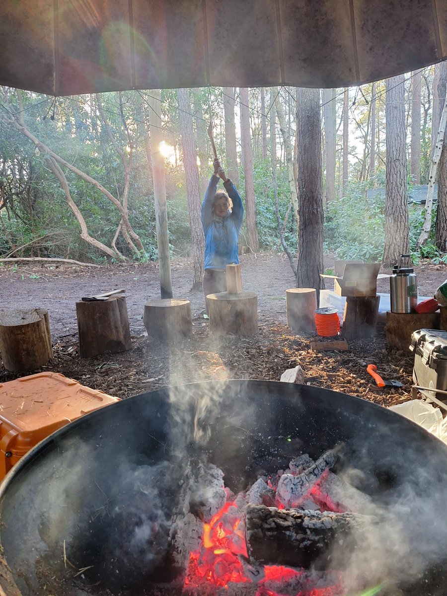 psbacc's tweet photo. Cultivating a wider set of abilities than those traditionally overvalued in our education system is part of what our schools do. 
Yesterday was about giving teachers the confidence to teach outside (oh, and mastering an axe and starting a fire). https://t.co/2nIPCBH6L8