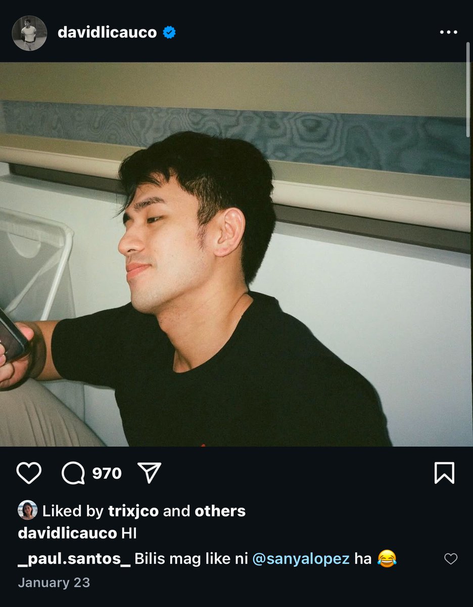 behbehpa's tweet photo. Oh dba nde lang si @dealwithBARBIE  and likers ni David sa IG post nya. Pati si Trixie. Baka nman sya yung crush ni David at nde si barbie. 
#barda
#DavidLicauco https://t.co/AXrkjEcxZ6