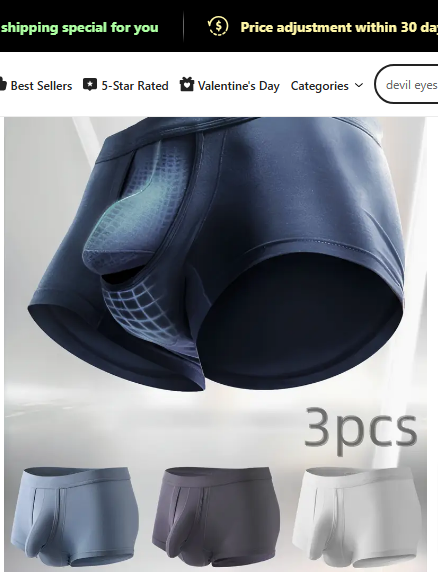 Was just browsing through Temu to see what selection of underwear they have, as you do, and saw these Men's Modal Mesh Breathable Boxer Briefs. FFS I said to myself! As well as having to measure my waist, I'm now also going to have to measure my old fella to see if it'll fit in!