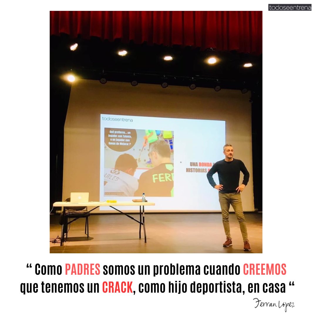 “Cuando creemos que nuestro hijo es un Crack empezamos a ser un problema para él y para el Club. Expandimos nuestra expectativa sin saber q le estamos perjudicando. Nuestro comportamiento emocional es errático y se lo cargamos en su mochila hasta que un día se canse de nosotros”