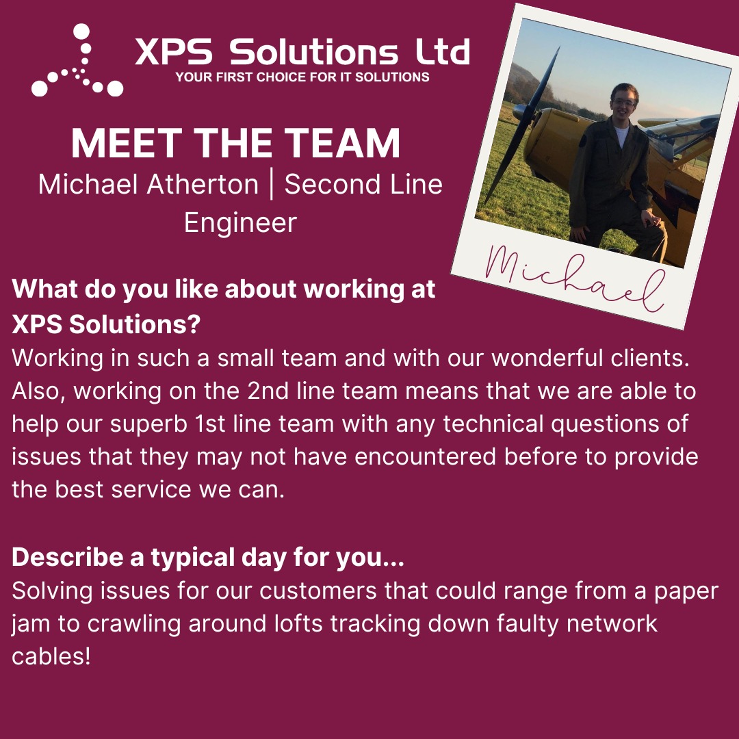 XPSLtd's tweet photo. Next on our meet the team posts is Michael 😊 

https://t.co/pssvfOnXwX
#XPS #XPSSolutions #meettheteam https://t.co/0u27Y43xg2
