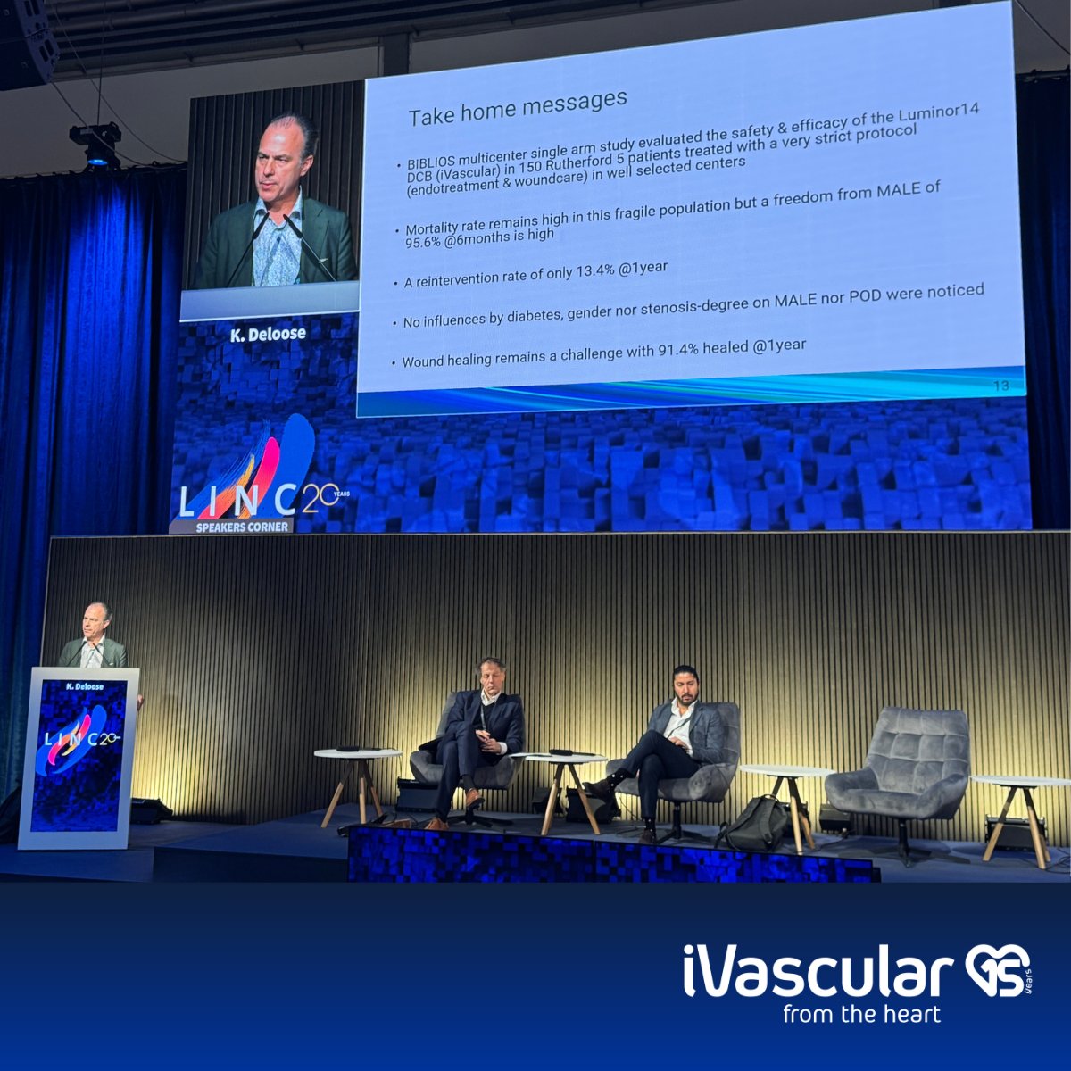 How to treat BTK lesions? The BIBIOS Trial confirms that Luminor DCB is both effective and safe even in BTK lesions. At #LINC2025, <a href="/DrDeloose/">Koen Deloose</a>  presented the key findings: 

✅88.6% freedom from TLR at 1 year
✅ No significant differences between subgroups

#Endovascular