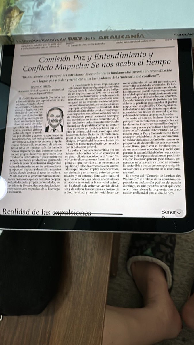 Adiós a la Comisión de Paz y Entendimiento; Don Eduardo Bitran me acaba de defenestrar.Mucho éxito!!!
