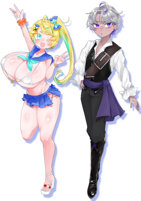 今回は主人公ふたりのキャラデザを担当させていただきました!!!よろしくお願いします〜!!!!

モンスター娘に滅ぼされた島/黒薔薇ぷろでゅーす 30%OFF 2/27 23時59分まで https://t.co/Xk6CjkUilB #DLsite 