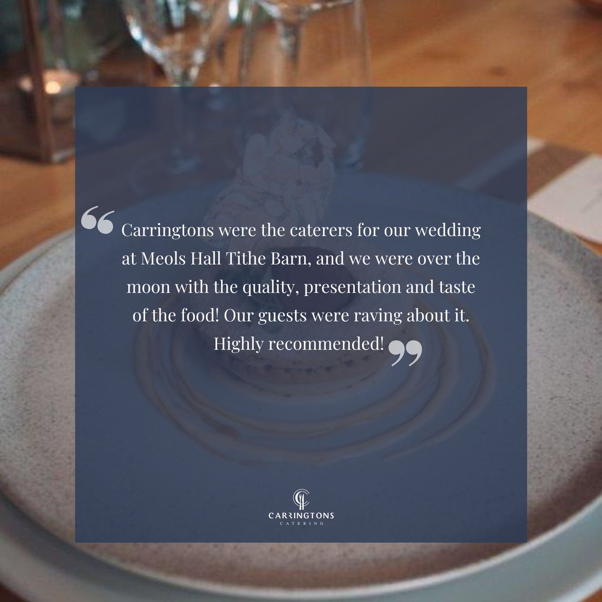 We love receiving feedback from our clients 💙

#Carringtons #CateringService #SupportSmallBusinessUK #LiverpoolFood #LiverpoolFoodie #ArtisanFood #LiverpoolBusiness #CateringLife #EventCatering #Events #EventFood #FoodieEvent #WeddingCaterer #WeddingCatering