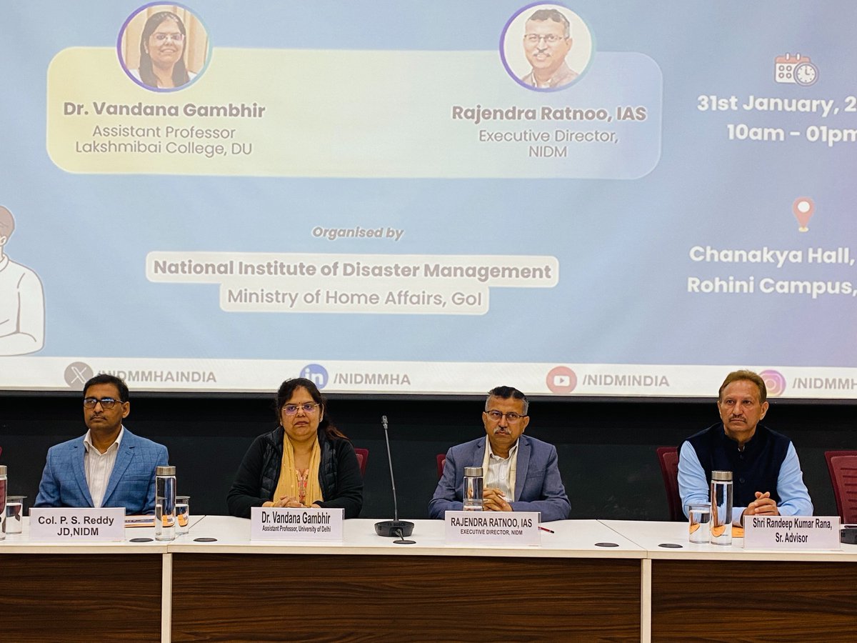 nidmmhaindia's tweet photo. 𝗡𝗜𝗗𝗠 𝗢𝗿𝗴𝗮𝗻𝗶𝘀𝗲𝗱 𝗧𝗿𝗮𝗶𝗻𝗶𝗻𝗴 𝗼𝗻 𝗘𝗳𝗳𝗲𝗰𝘁𝗶𝘃𝗲 𝗖𝗼𝗺𝗺𝘂𝗻𝗶𝗰𝗮𝘁𝗶𝗼𝗻 𝗦𝗸𝗶𝗹𝗹𝘀!🗣🤝

The National Institute of Disaster Management (NIDM) conducted an insightful training session on "𝗘𝗳𝗳𝗲𝗰𝘁𝗶𝘃𝗲 𝗖𝗼𝗺𝗺𝘂𝗻𝗶𝗰𝗮𝘁𝗶𝗼𝗻 𝗦𝗸𝗶𝗹𝗹𝘀" on 31st January 2025 focusing on how mental well-being influences communication and its importance in daily life.

Led by session expert Dr. Vandana Gambhir (Assistant Professor, @UnivofDelhi), the event was graced by Shri @rratnoo (ED, NIDM), Col. P. S. Reddy (Joint Director, NIDM), Shri Randeep Kumar Rana (Senior Advisor, NIDM), and Ms. Nazia Khan (@ipronidm).

The session emphasized overcoming communication barriers, enhancing clarity, and fostering resilience through effective dialogue. NIDM faculty and staff actively participated, engaging in interactive discussions to refine their communication strategies for professional and personal growth.

#EffectiveCommunication #MentalWellBeing #NIDMTraining #CommunicationSkills #ResilienceThroughDialogue #ProfessionalGrowth #PersonalDevelopment #OvercomingBarriers #NIDMTrainingSession

@nityanandraibjp | @KamalKishore_IN | @JindalSK_IN | @atahasnain53  | @WaliaDevesh | @rratnoo | @HMOIndia | @ndmaindia | @NDRFHQ | @EduMinOfIndia | @moefcc | @MoHFW_INDIA  | @DselEduMinistry | @MIB_India