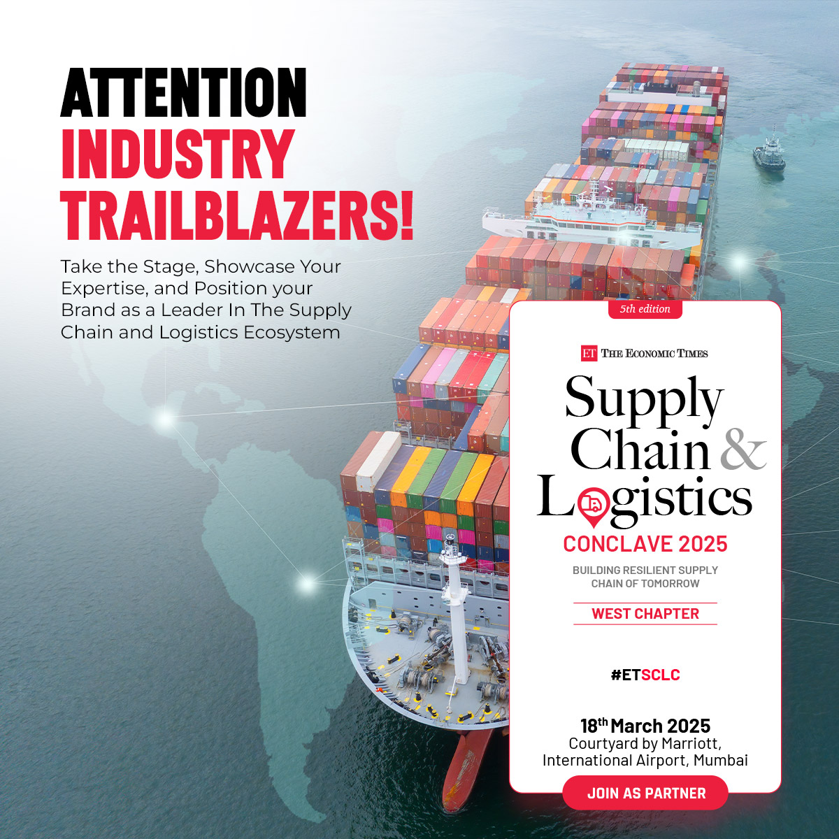 ETManufacturing's tweet photo. Showcase your brand, connect with key decision-makers, and position yourself as a leader in the supply chain and logistics industry at the ET Supply Chain & Logistics Conclave – West Chapter.
Join as Partner: https://t.co/FrdQjQl1Xg
#ETSCLC #SupplyChain #Logistics https://t.co/2WDsaFvAqJ