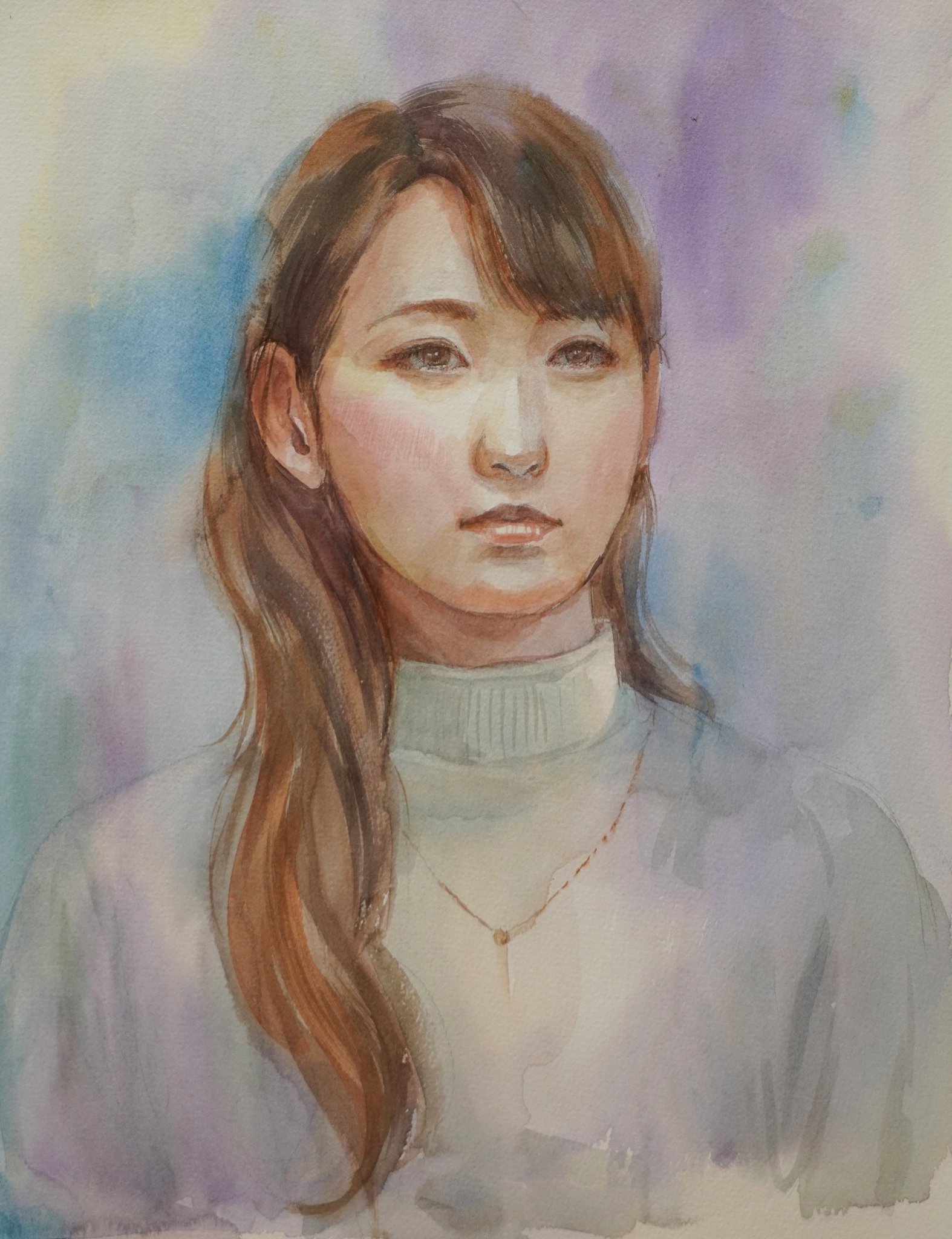 水彩画 人の顔 シルエット288✖️379㍉太子サイズ 水彩画 人の顔 シルエット288✖️379㍉太子サイズ 水彩画 人の顔