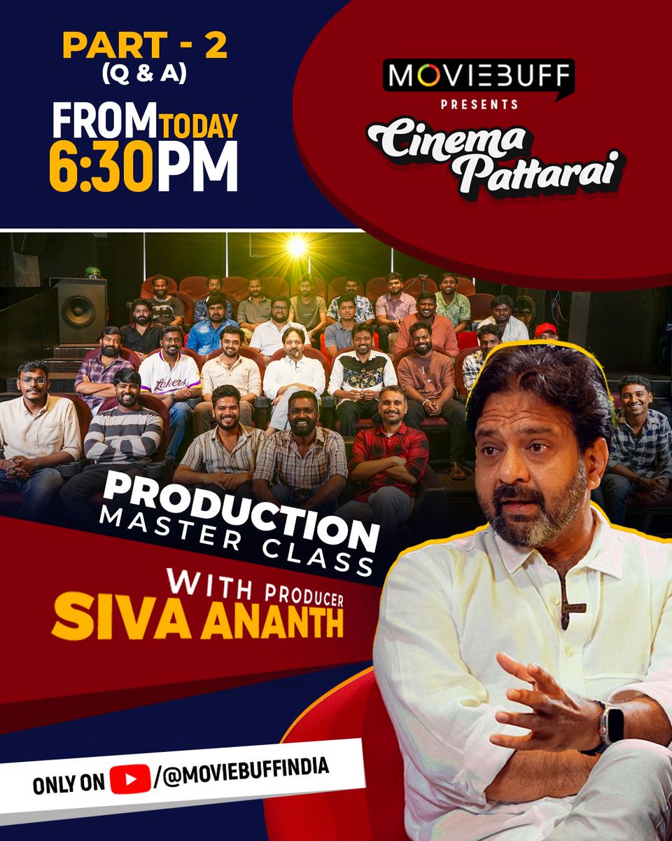 moviebuffindia's tweet image. Watch the Production Masterclass (Part 2) Q&amp;amp;A session out today at 6:30 PM only on Moviebuff India!

#LearnfromTheMasters @bagapath #KamalHassan #Maniratnam #MadrasTalkies #ThugLife

@Maathevan @MadrasTalkies_   #MoviebuffCinemaPattarai #ProductionMasterClass #Moviebuff #Producer…