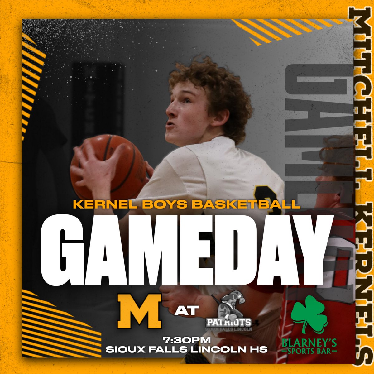 Boys Basketball Tonight at Sioux Falls Lincoln brought to you by Blarney's Sportsbar &amp; Grill - <a href="/SBlarney/">Blarney’s Sports Bar & Grill 🍀</a>

Streaming Information - mitchell.k12.sd.us/o/activities/p…