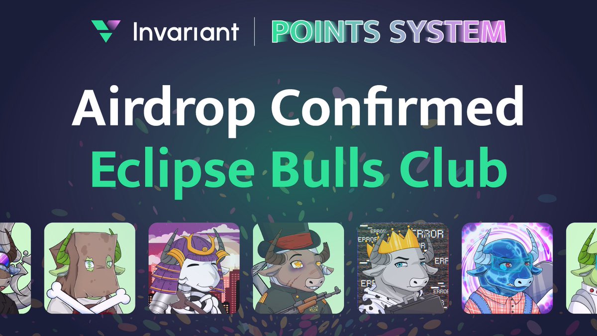 invariant_labs's tweet photo. 🚨 Snapshot Taken 🚨

Another airdrop for Invariant Points users is confirmed.

Together with @ebclubnft we have for you:

🏆  30 NFTs - TOP 30  
🎟  200 WLs - TOP 200 
✍️  30 WLs - Invariant Content Program TIER1 & TIER2
🎲  10 WLs - X contest raffle

Climb the ranks! 🔥
https://t.co/dBITcUnOYH