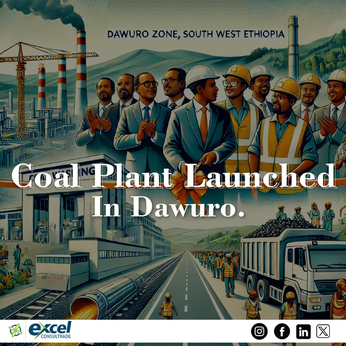 exceldigitals's tweet photo. PM Abiy Ahmed inaugurated a coal washing plant in Dawuro Zone, #boosting #production and jobs. Later, he and First Lady Zinash were warmly welcomed in Jimma, visiting city #development projects.
#businessnews #growth #ethiopia #excelnews  #excelconsultrade https://t.co/sgxJlznTbY