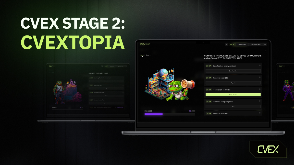 Jetstreamtrade's tweet image. If you didn’t see it in our mainnet post yesterday, don’t miss this: CVEXTOPIA 🚀

CVEX Rewards: Stage 2 Begins!

The adventure isn’t over yet, traders. Your testnet grind awakened The Liquidator – a monstrous force threatening decentralised trading. Now, it’s time to fight back.