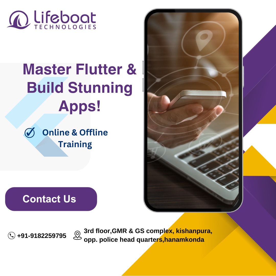 iamLifeboat's tweet image. Join Lifeboat Technologies, the best software training institute in Hanamkonda, for expert-led Flutter mobile app development training.
#fluttertraining #appdevelopment #mobileapps #lifeboattechnologies #bestsoftwaretraininginstitute #learnflutter #careergrowth #jobguarantee
