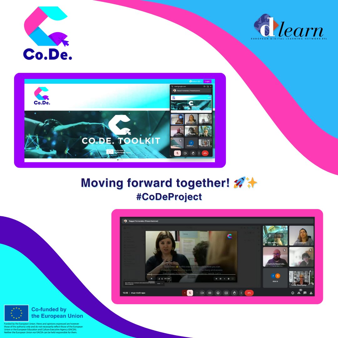 dlearneu's tweet image. 🚀 Great progress at today’s #CoDeProject meeting! 🤝💡
From finalizing Learning Snacks to advancing Moodle customization, we’re moving forward with dedication! 📚✨
Next meeting: Feb 26 at 15:00 CET. Stay tuned! ⏳
#DigitalLearning #EUEducation #Collaboration #DLEARN