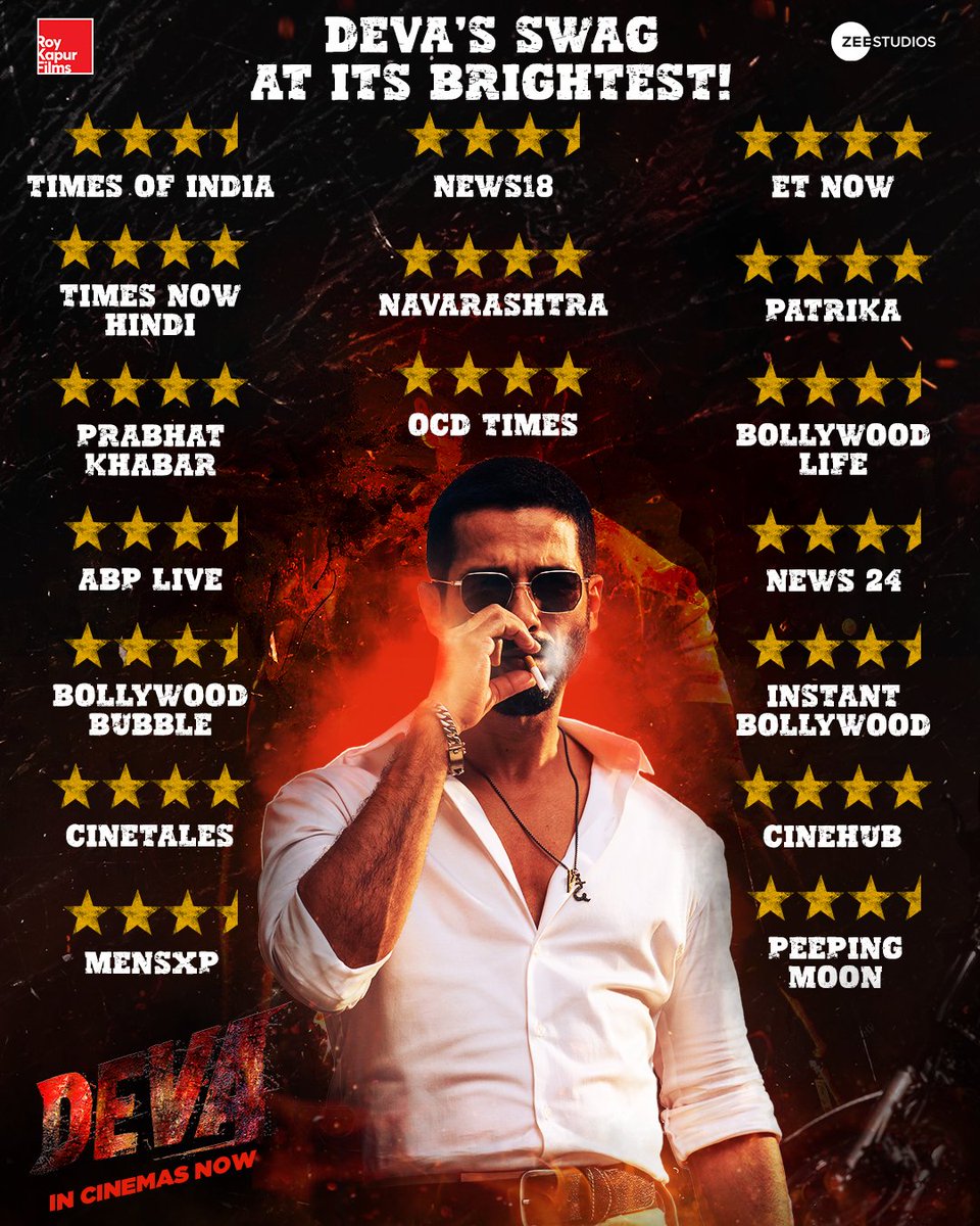 ChetanS61200274's tweet photo. POSITIVE WOM EVERYWHERE 🤯💯

#ShahidKapoor rocking hard 🚨🚨💯

Movie ticket selling is building pace steadily 💯🔥🤯🤯

HISTORIC MASS MASALA ⭐⭐⭐⭐⭐

#Deva #DevaReview #Devacollection #Devaboxoffice https://t.co/iyi2RVBTzM