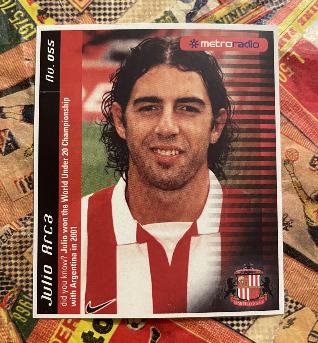 Happy birthday to <a href="/julioarcaOK/">Julio Arca</a>, born on this day in 1981!

📸 <a href="/SunderlandAFC/">Sunderland AFC</a> Official Red &amp; White sticker collection 2002/2003

#Sunderland #SAFC #GotGotNeed
