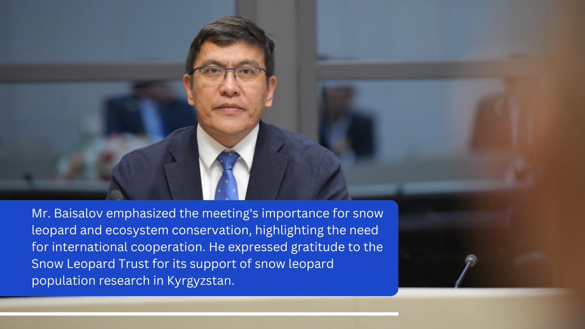 gslep_program's tweet image. 🐆 Kyrgyzstan to host the Ministerial Steering Committee Meeting of the intergovernmental alliance on snow leopard conservation! 🌍❄️ #SnowLeopardConservation    
⤵️⤵️⤵️