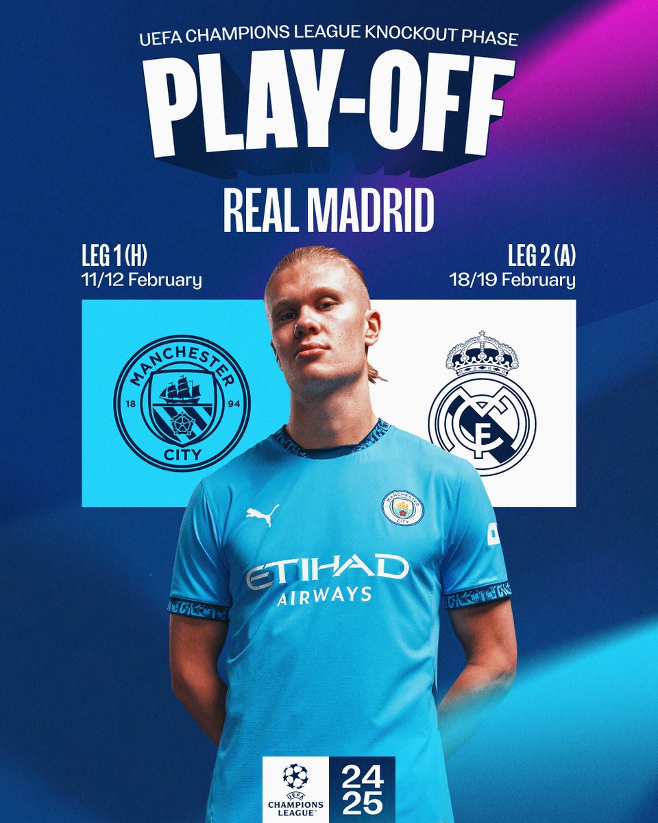 We will face Real Madrid in the <a href="/ChampionsLeague/">UEFA Champions League</a> knockout phase play-off! 💪