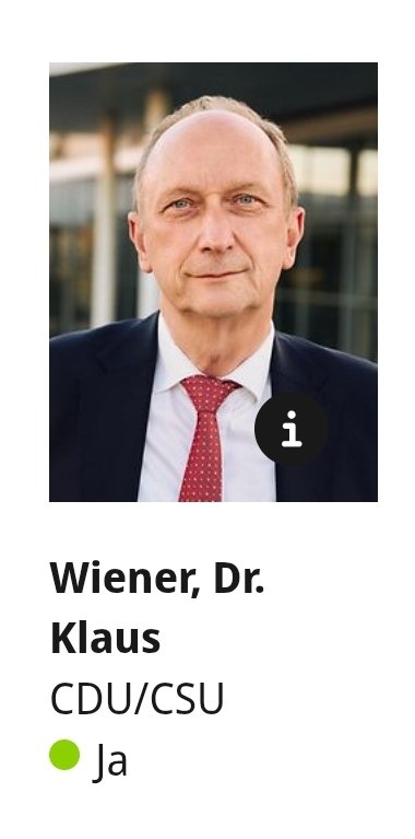 Am 15.01. hat <a href="/KlausWiener/">Klaus Wiener MdB</a> auf <a href="/a_watch/">abgeordnetenwatch</a> noch geantwortet:
 "Die AfD ist eine extremistische Partei, mit der es keine Zusammenarbeit geben wird."
Hier das Abstimmungsverhalten von Mittwoch. Das nenne ich Wortbruch.
#Dammbruch