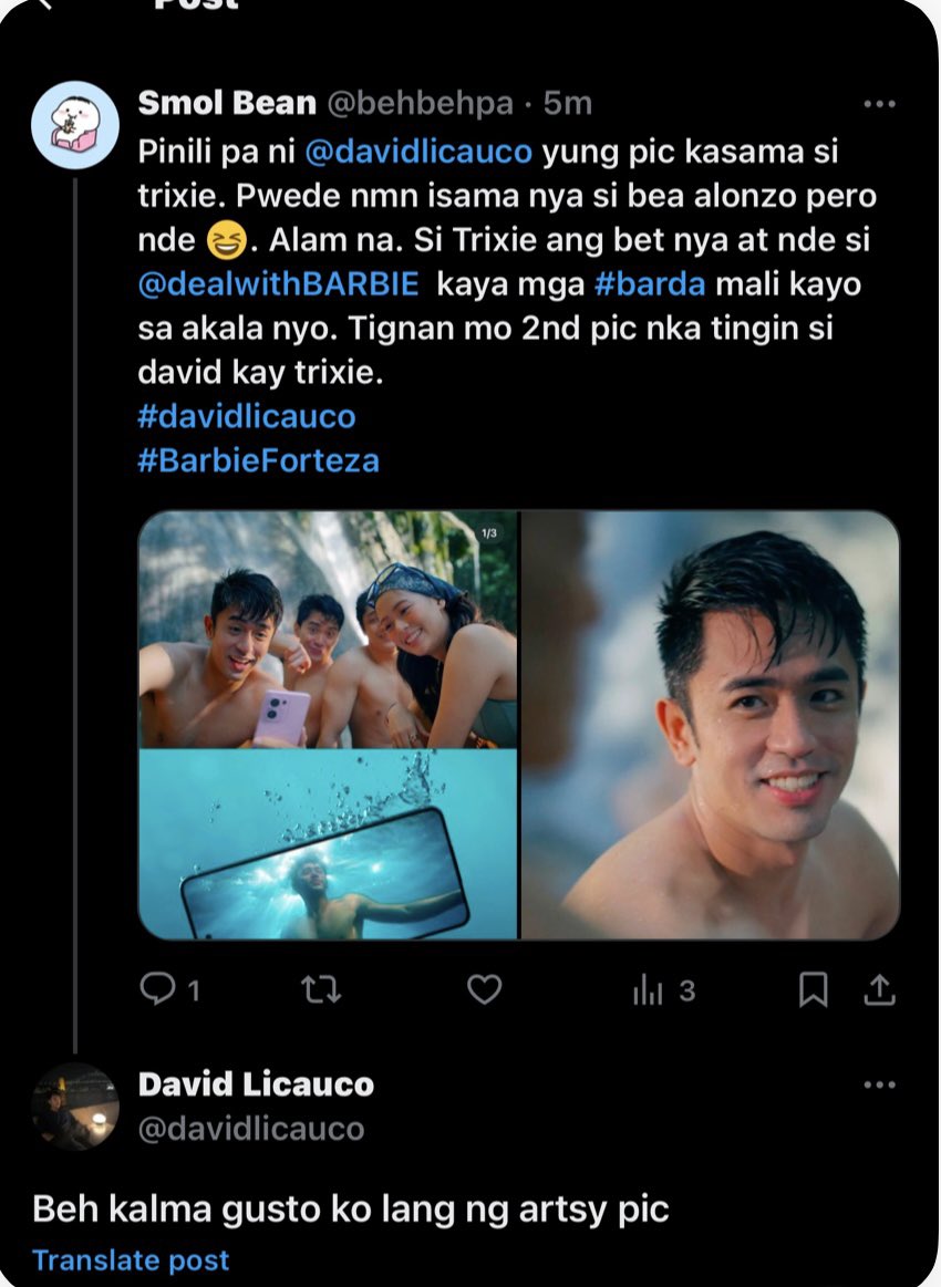 momlola2025's tweet photo. Huli!!! Pero di kulong!!😆😆😆

Sa presinto ka na magpaliwanag D or mamaya na pagnagkita kyo ni B🤭😆🤣🤪

Ang husay talaga ng mga BarDa stan, kuha agad sagot ni ginoo🤭😆😁😉🏃‍♂️‍➡️🏃‍♀️‍➡️👫👩‍❤️‍👨

#BarDa #DavidLicauco #BarbieForteza https://t.co/aDWiPOBvxl