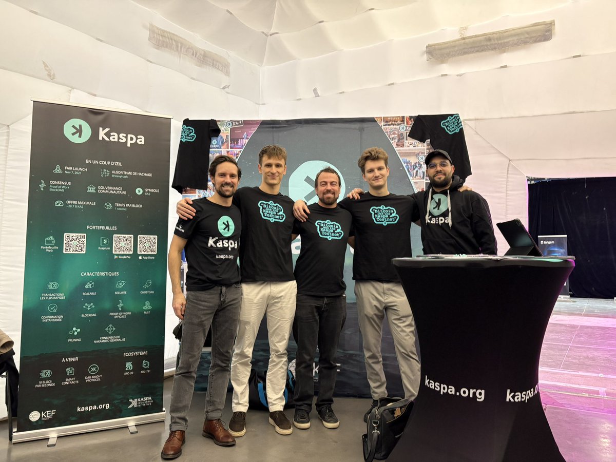judaubert's tweet image. The $kas Ambassadors program, as well as the Kaspa community, is incredible.
Engineers and Ambassadors are in Auxerre #CryptoXR to continue presenting Kaspa to as many people as possible.
Thank you @Kaspa_KEF for their trust.