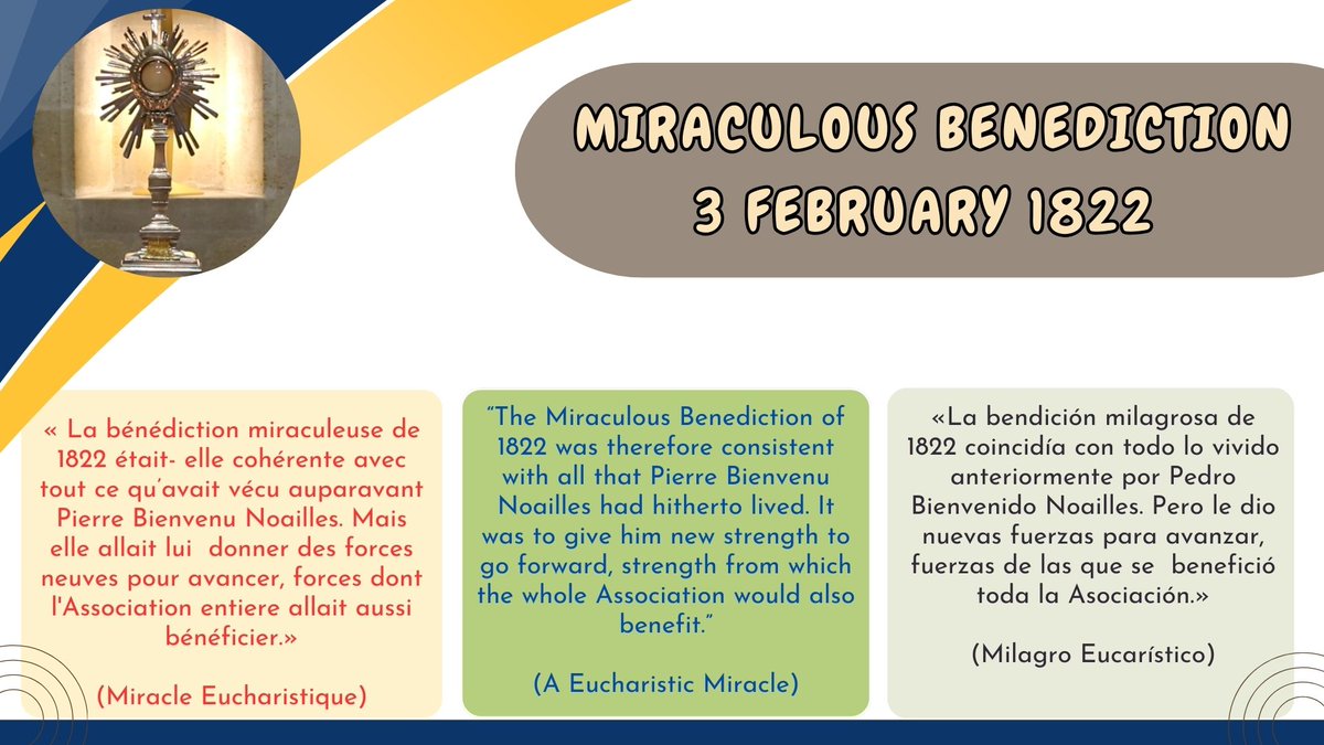 pbnfamille's tweet photo. The Miraculous Benediction on 3 February 1822 is a blessing and strength to the whole Association to Go Forward… https://t.co/xWvZAy8WeN